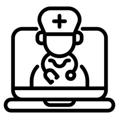  Online doctor outline icon