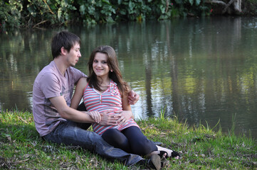 Fototapeta premium Ale e moni - 6 meses gestação