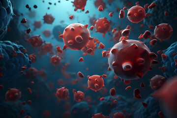 lymphocytes. human blood cells. microbiology - obrazy, fototapety, plakaty