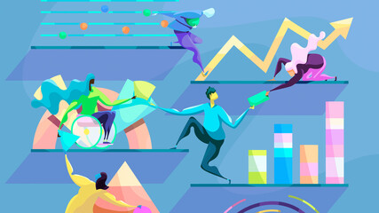 People cooperating and sharing information