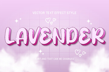 lavender purple violet flower typography lettering editable text effect font style template background
