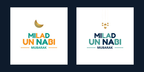 Milad un nabi wishes card with text and lamp social media post design