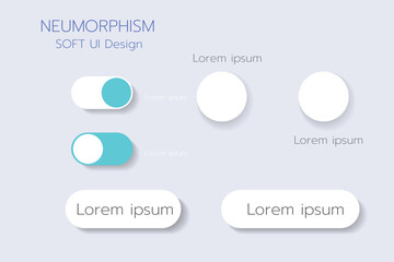 Neumorphic Bottons Soft UI Design,3D UI Design.