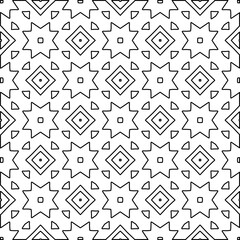 Abstract background with figures from lines. black and white pattern for web page, textures, card, poster, fabric, textile. Monochrome graphic repeating design.