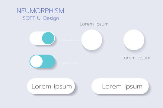 Neumorphic Bottons Soft UI Design,3D UI Design.