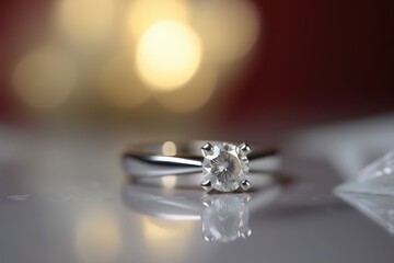 realistic diamond silver ring jewel photography for couple ceremony generative ai