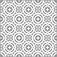 Abstract background with figures from lines. black and white pattern for web page, textures, card, poster, fabric, textile. Monochrome graphic repeating design.