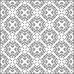 Abstract background with figures from lines. black and white pattern for web page, textures, card, poster, fabric, textile. Monochrome graphic repeating design.