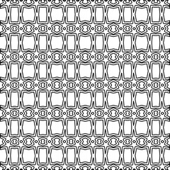 Abstract background with figures from lines. black and white pattern for web page, textures, card, poster, fabric, textile. Monochrome graphic repeating design.