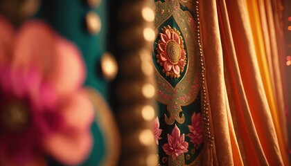 Fototapeta premium royal and traditional curtain beauty for captivating photography generative ai