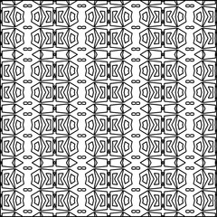 Abstract background with figures from lines. black and white pattern for web page, textures, card, poster, fabric, textile. Monochrome graphic repeating design.