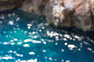 Blue waters by the coast of sea summer concept