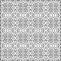 Abstract background with figures from lines. black and white pattern for web page, textures, card, poster, fabric, textile. Monochrome graphic repeating design.