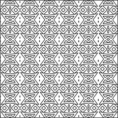 Abstract background with figures from lines. black and white pattern for web page, textures, card, poster, fabric, textile. Monochrome graphic repeating design.