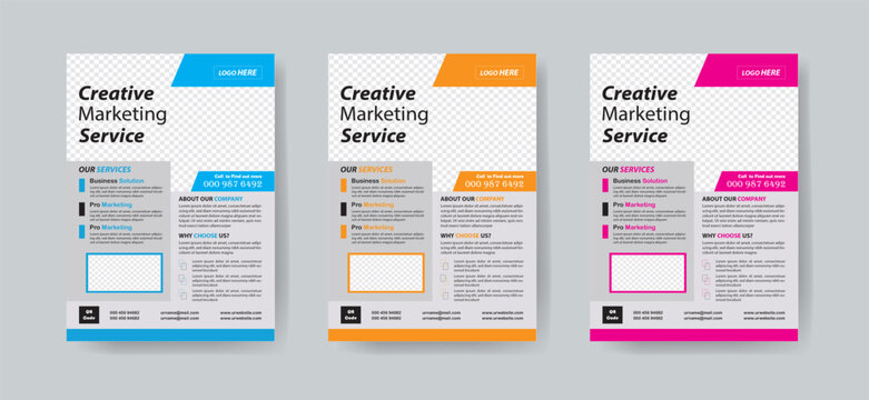 Corporate business flyer design and digital marketing agency brochure cover template with photo Free Vector