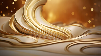 golden liquid with waves, smartphone wallpaper. Generative Ai. 