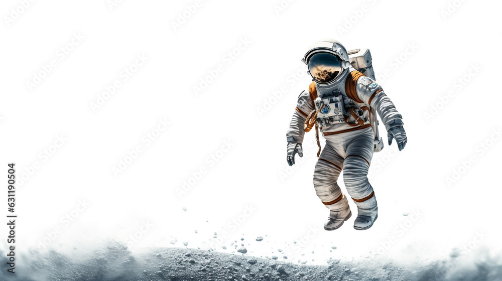 Wall mural astronaut outer space in a space suit. generative ai.