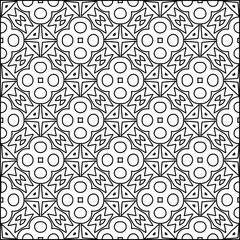 Abstract background with figures from lines. black and white pattern for web page, textures, card, poster, fabric, textile. Monochrome graphic repeating design.