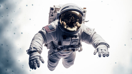 astronaut in weightlessness close-up. Generative Ai.  - obrazy, fototapety, plakaty