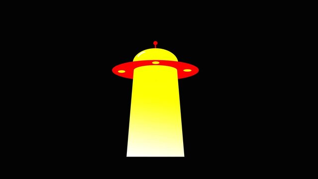 ufo take people footage animation isolated on black