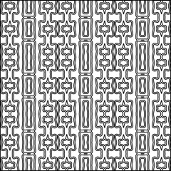 Abstract background with figures from lines. black and white pattern for web page, textures, card, poster, fabric, textile. Monochrome graphic repeating design.
