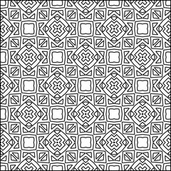 Abstract background with figures from lines. black and white pattern for web page, textures, card, poster, fabric, textile. Monochrome graphic repeating design.