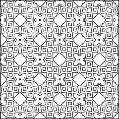 Abstract background with figures from lines. black and white pattern for web page, textures, card, poster, fabric, textile. Monochrome graphic repeating design.