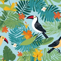 Tropical Pattern vector illustration, Background