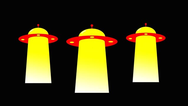 ufo take people footage animation isolated on black