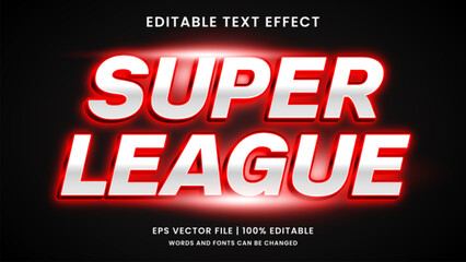 Fototapeta premium Super league esports 3d editable text effect