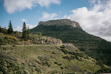 Scenic view of the majestic mountain range in the distance
