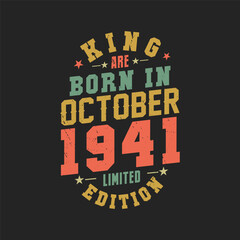 King are born in October 1941. King are born in October 1941 Retro Vintage Birthday