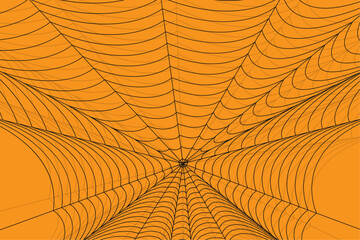 Halloween spider web net texture pattern on orange background