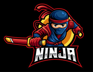 cartoon ninja Mascot logo designs e sports