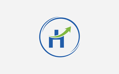 Growth finance logo. Arrow icon vector and financial circle symbol design