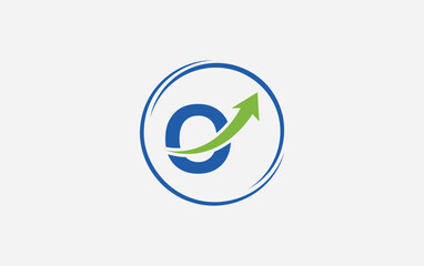 Growth finance logo. Arrow icon vector and financial circle symbol design