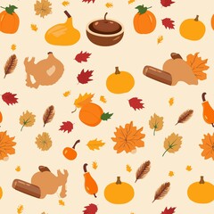 Thanksgiving Pattern vector illustration, Background