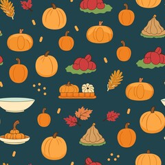Thanksgiving Pattern vector illustration, Background