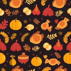 Thanksgiving Pattern vector illustration, Background