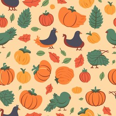 Thanksgiving Pattern vector illustration, Background