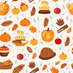 Thanksgiving Pattern vector illustration, Background