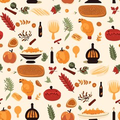 Thanksgiving Pattern vector illustration, Background