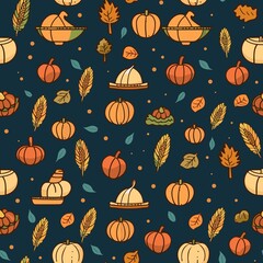 Thanksgiving Pattern vector illustration, Background