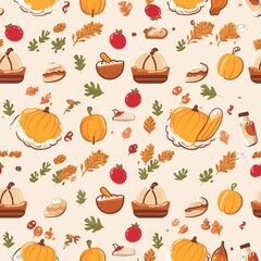 Thanksgiving Pattern vector illustration, Background