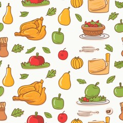 Thanksgiving Pattern vector illustration, Background