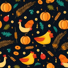 Thanksgiving Pattern vector illustration, Background