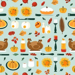 Thanksgiving Pattern vector illustration, Background