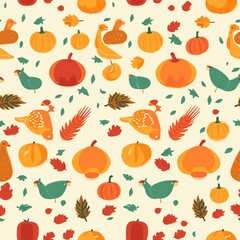 Thanksgiving Pattern vector illustration, Background