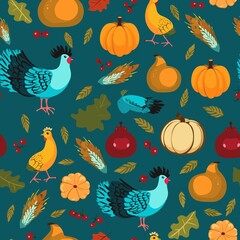 Thanksgiving Pattern vector illustration, Background
