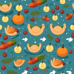 Thanksgiving Pattern vector illustration, Background